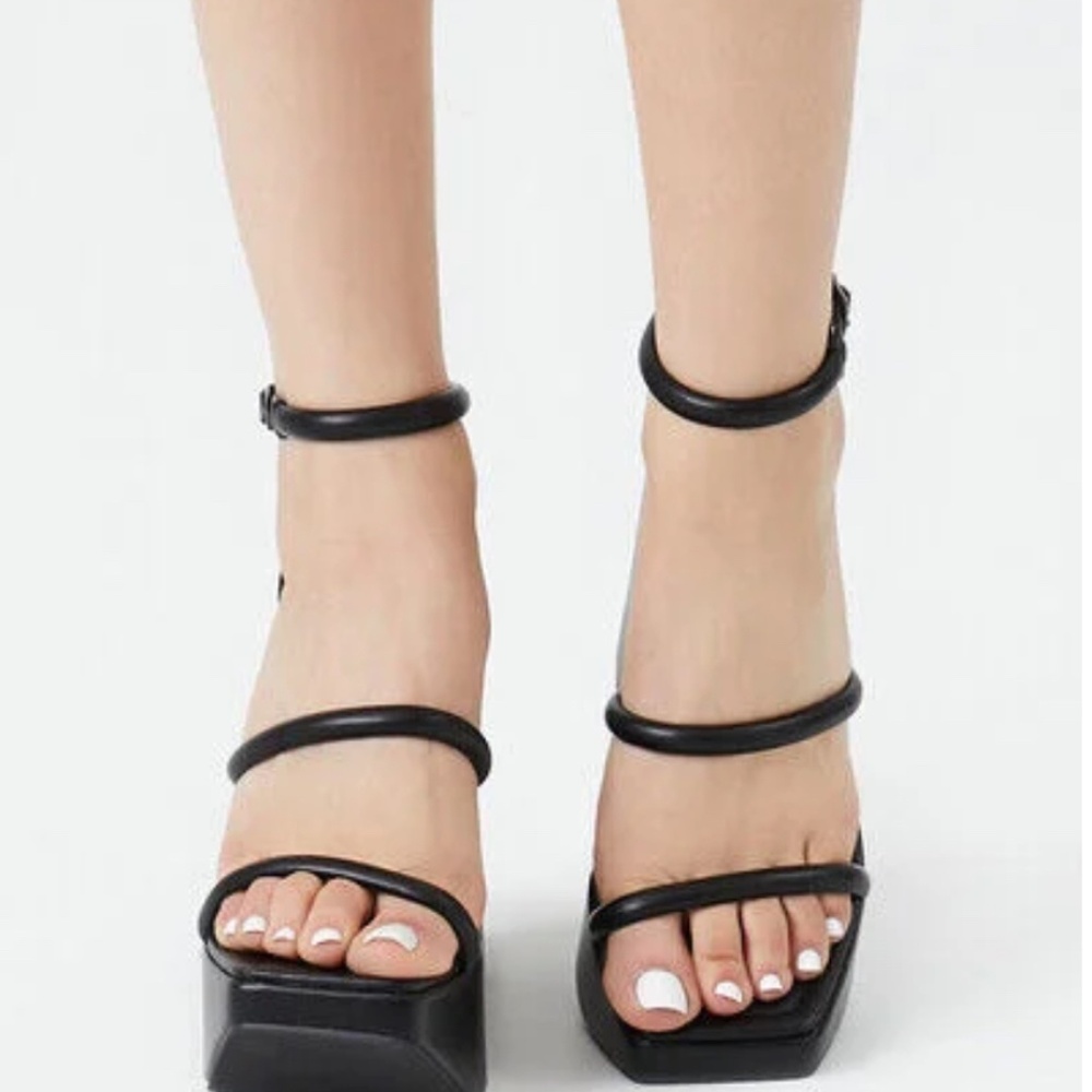 Strappy Caged Wedge Heels